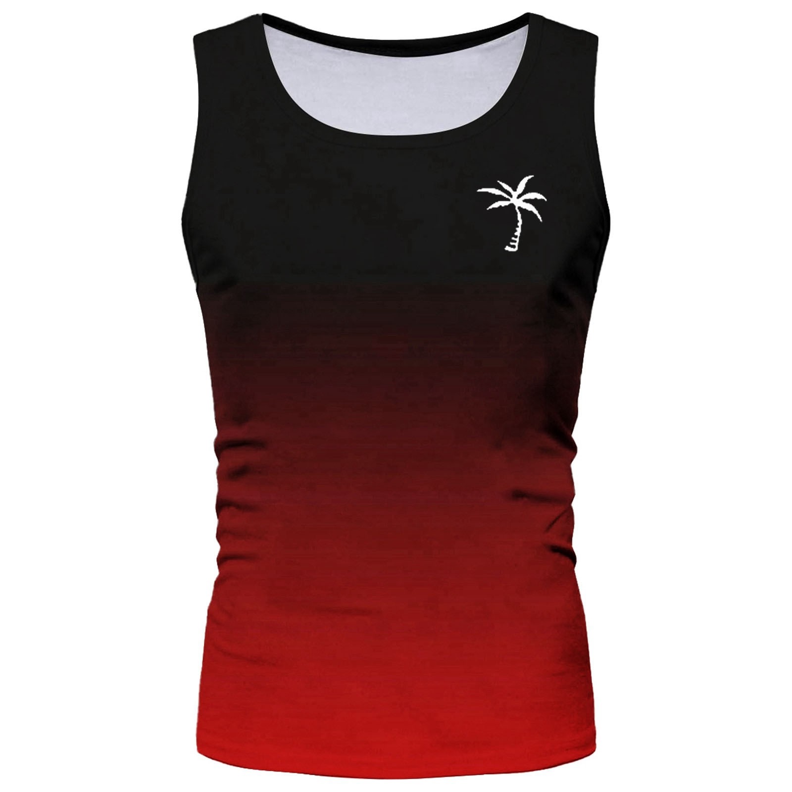 thumbnail image 2 of Chaleco sin mangas degradado para hombre - Camiseta deportiva con estampado integral - Tejido de algodón, sisas amplias, ideal para el gimnasio, la natación y el entrenamiento al aire libre, 2 of 5